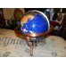 12" Dia. Blue Lapis World Globe w/ Semi-Precious Stone Inlays on Copper Stand   113179043488